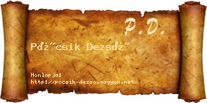 Pócsik Dezső névjegykártya